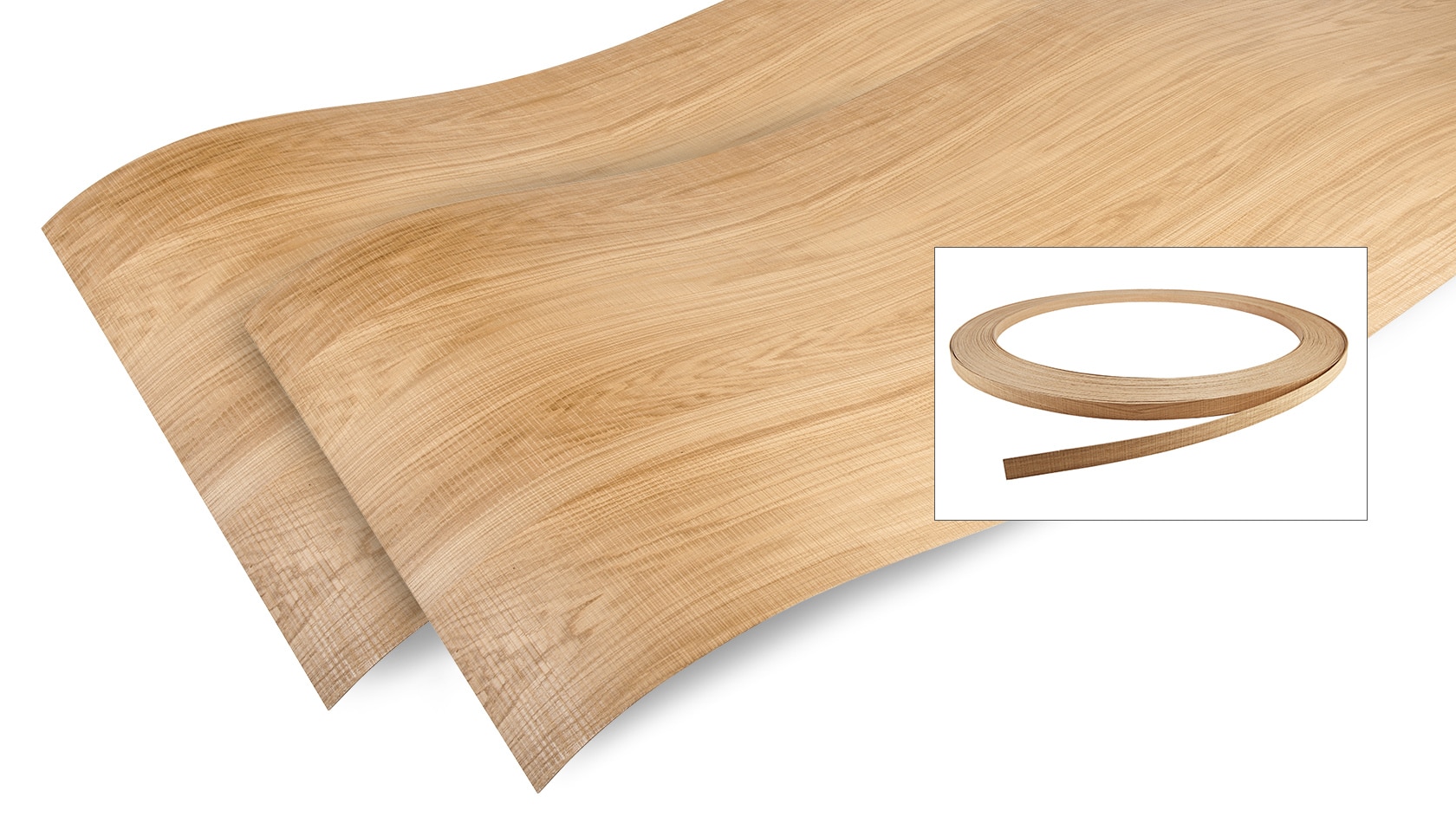 Lignapal, un'impiallacciatura in legno leggermente flessibile su un  supporto di resina sintetica